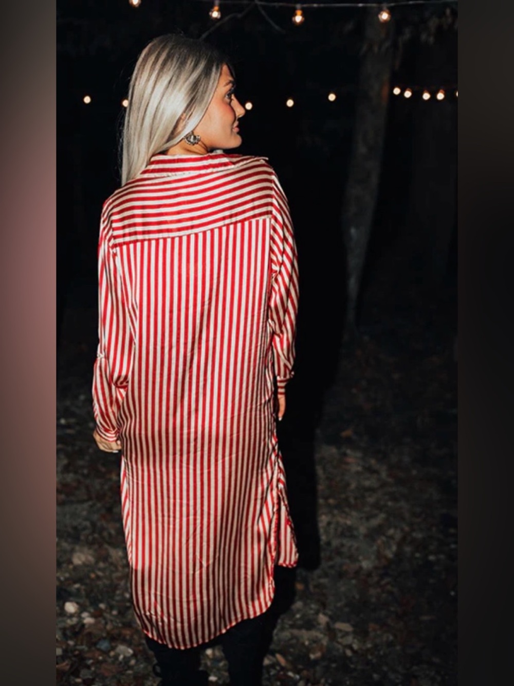 Clean Slate Stripe Midi In Red. - Picture 5 of 8